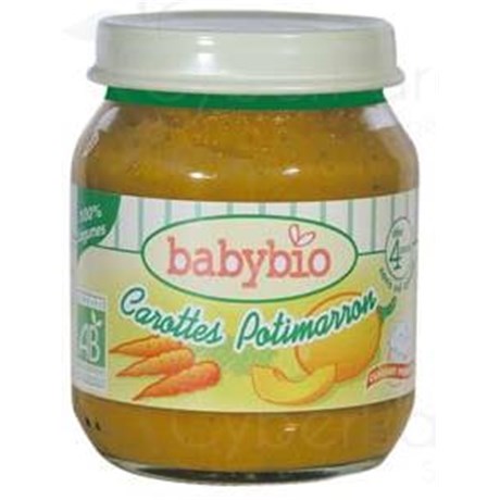 BABYBIO PETITS POTS LÉGUMES, Petit pot carottes - potimarron. - pot 130 g