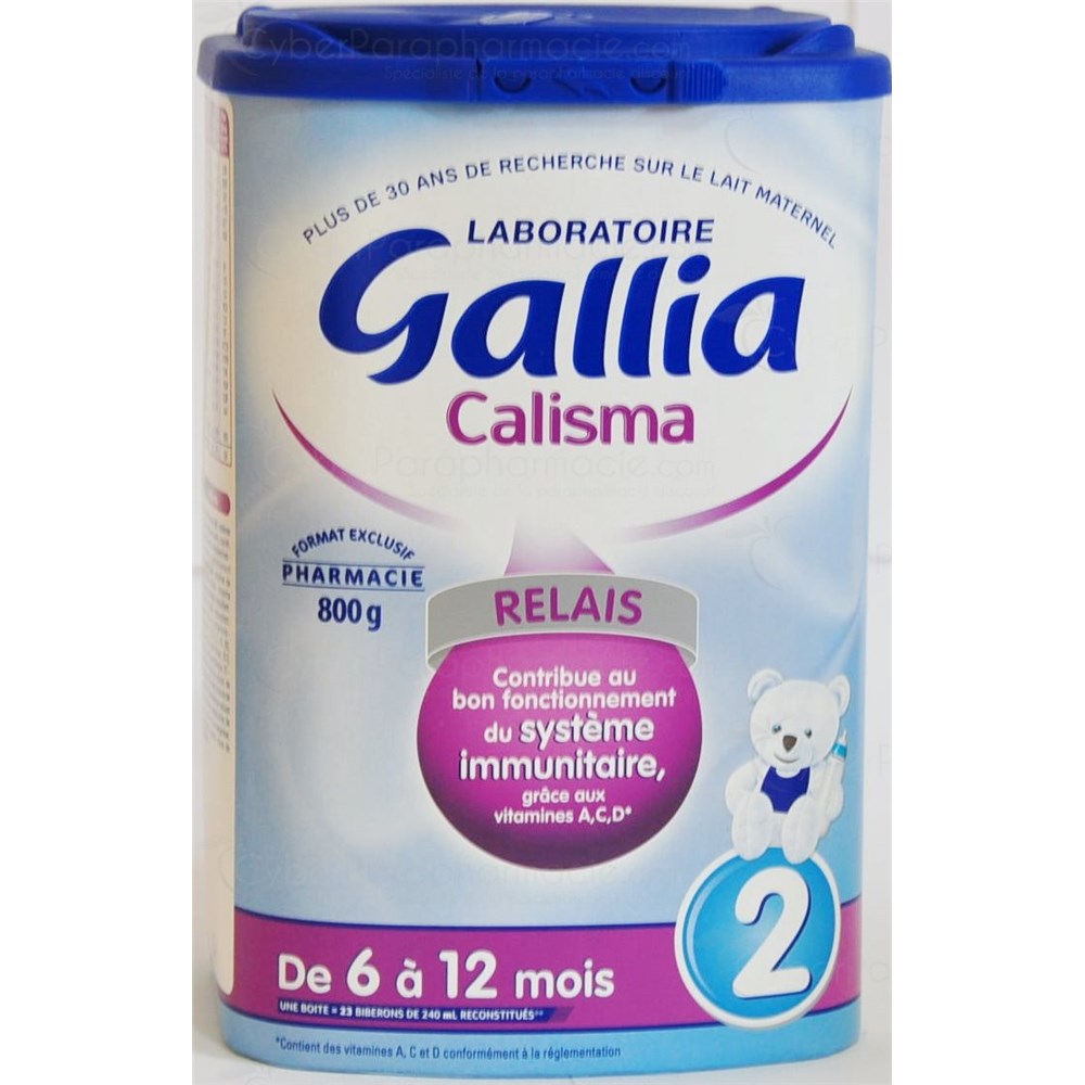 Lait Gallia Calisma 2 Relais - Poudre Infantile 2ème âge 6-12 Mois - Lot De 3x830g - Sans Huile Palme