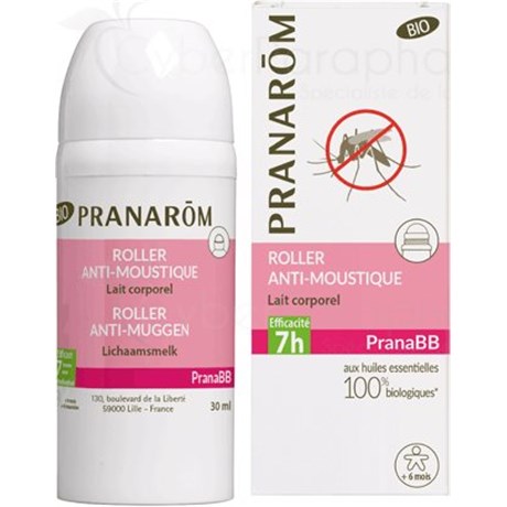 PranaBB, roller anti-moustique à partir de 6 mois, lait corporel, 30ml
