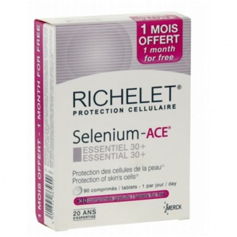 RICHELET SELENIUM ACE ESSENTIEL 30+ BOITE 90+30 COMPRIMES
