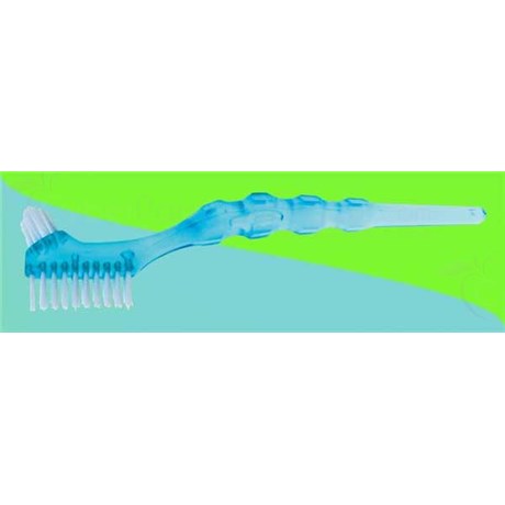 MIRADENT PROTHO BRUSH DE LUXE, Brosse à dents pour prothèse dentaire. bleu (ref. 630024) - unité
