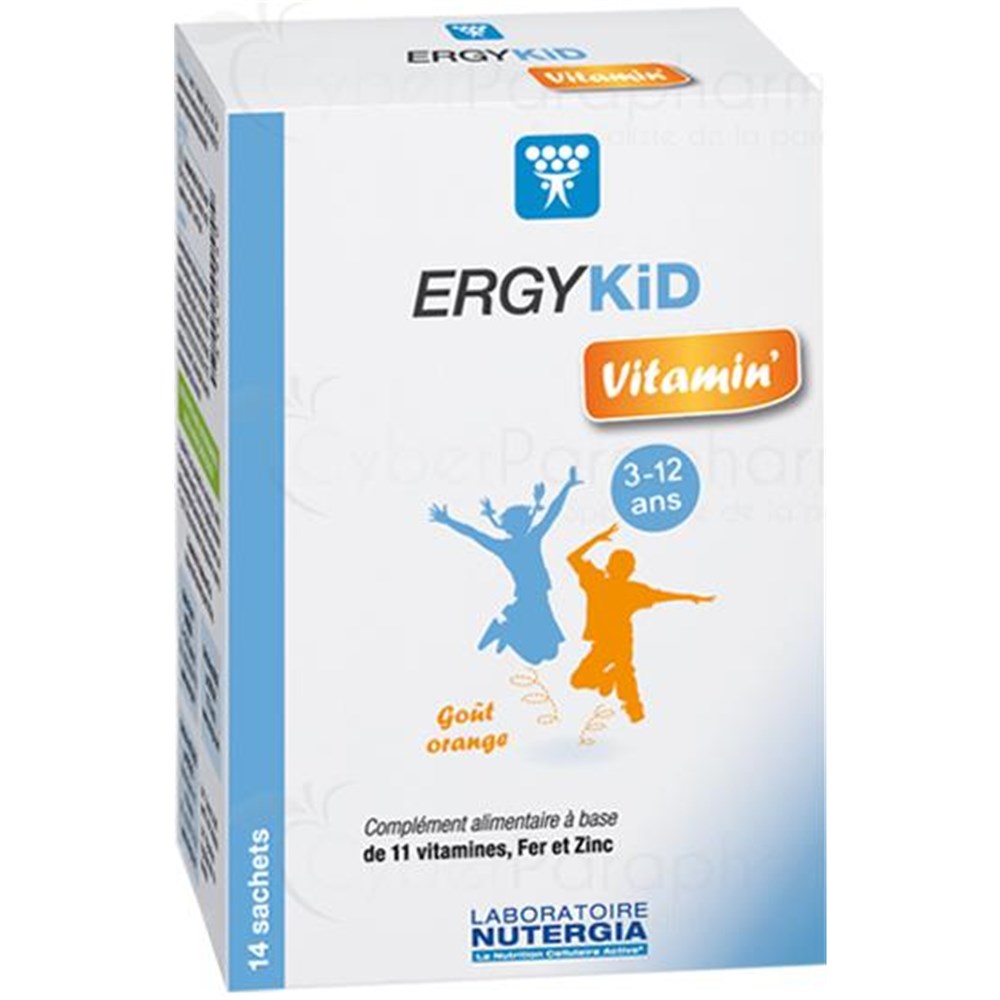 ERGYKID VITAMIN Dietary supplement containing 11 vitamins, iron and