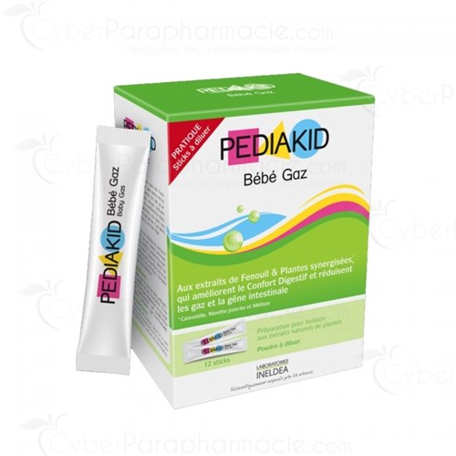 PEDIAKID BABY GAS WITH NATURAL EXTRACTS OF PLANTS X12 STICKS