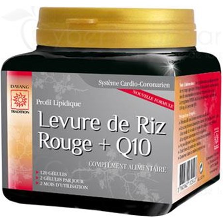 DAYANG GÉLULE LEVURE DE RIZ ROUGE + Q10, Gélule, complément alimentaire à base de levure de riz rouge et de coenzyme Q10. - pilulier 120