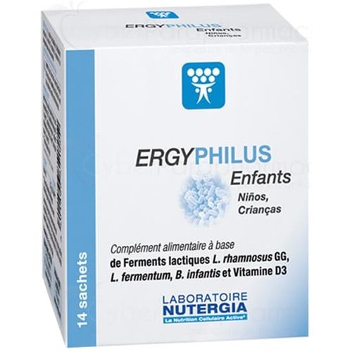 ERGYPHILUS ENFANTS Complément alimentaire à base de vitamine D3 et ferments lactiques dosés à 3 milliards par sachet 14sachets