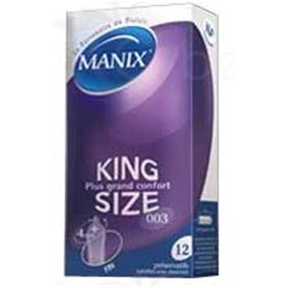 MANIX KING SIZE 003, Préservatif lubrifié au silicone, grande taille avec réservoir. (ref. MCKS3