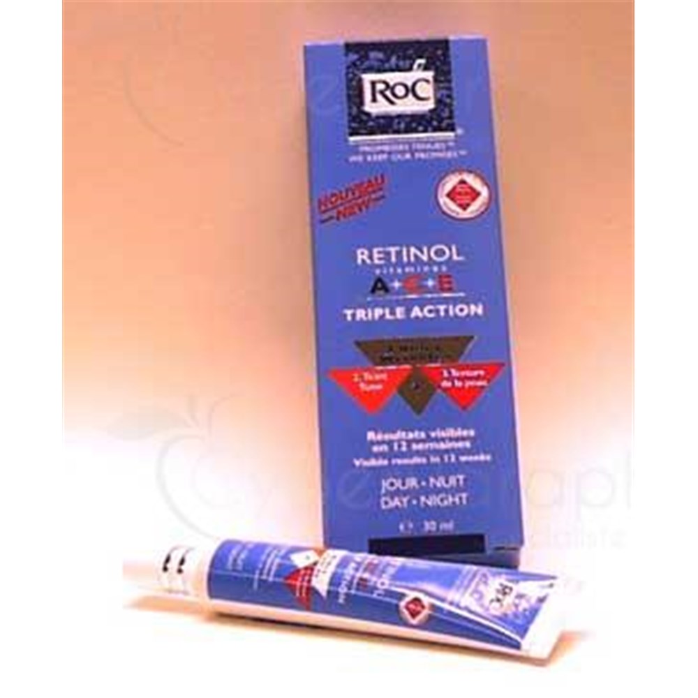 TRIPLE ACTION RETINOL A + C + E DAY AND NIGHT ROC wrinkle cream trio concentrated retinol and