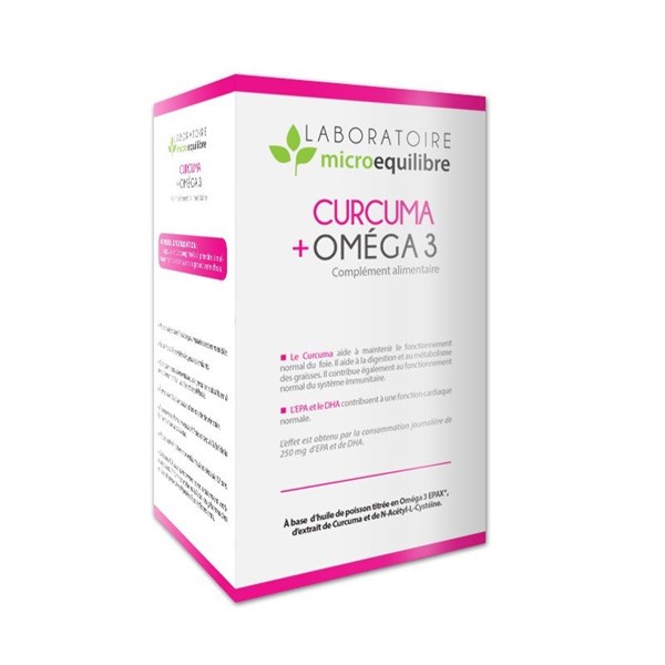 CURCUMA + OMEGA 3 30 capsules et 60 comprimés (cure 1 mois)