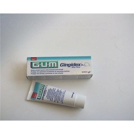 GUM GINGIDEX DENTIFRICE, Pâte dentifrice à l'Aloe vera. - tube 75 ml