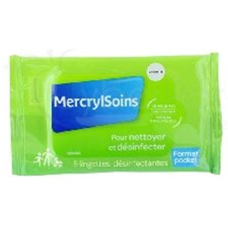 Mercryl CARE, wipe impregnated cleansing, antiseptic. - Travel pack 15
