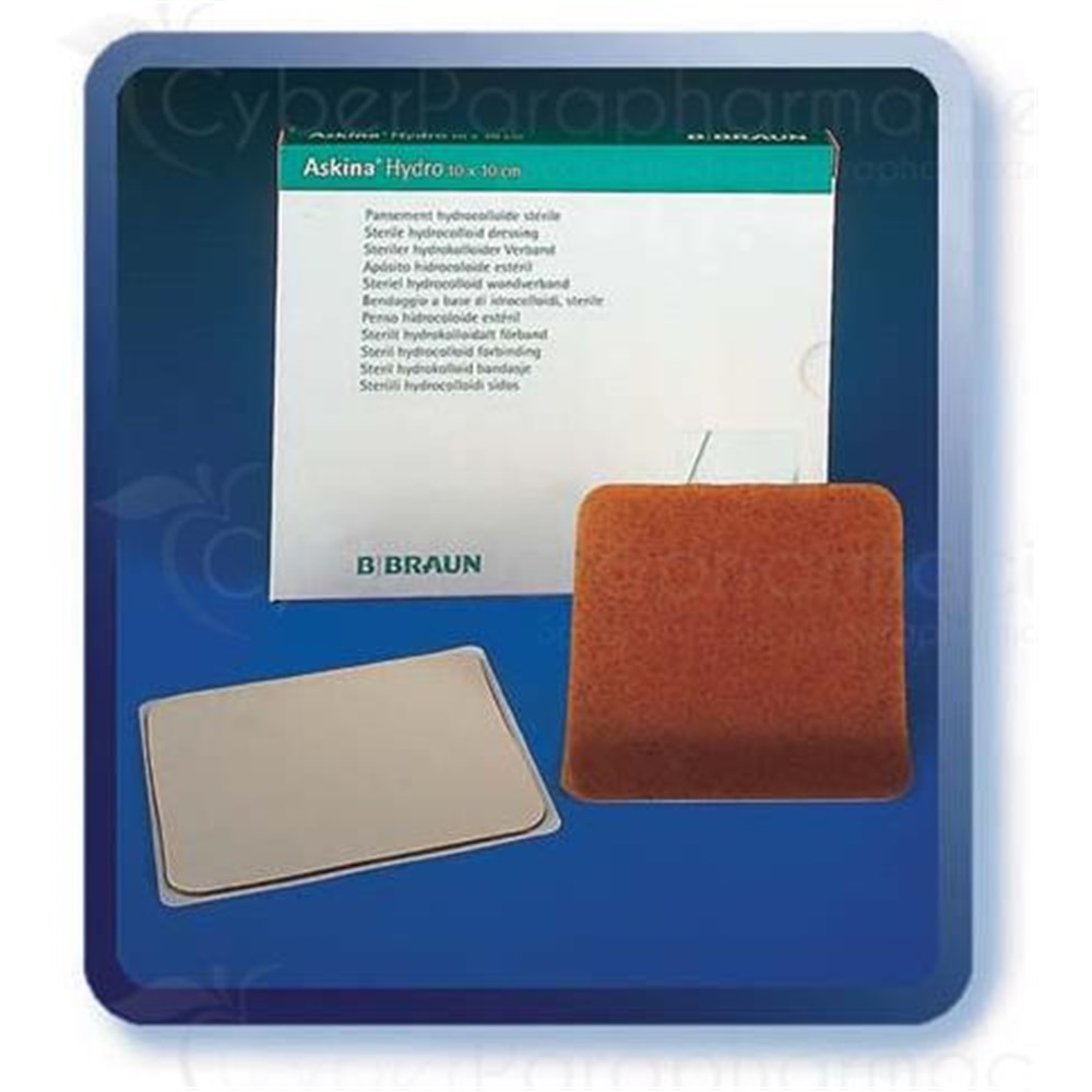 Askina HYDRO Hydrocolloid dressing, sterile, single use. 10 cm x 10 cm