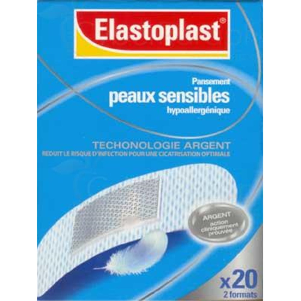 ELASTOPLAST SENSITIVE, precut adhesive dressing with silver, special