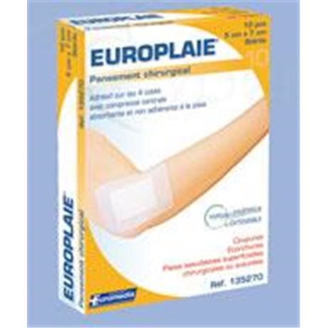 EUROPLAIE, surgical dressing, absorbent, sterile, adhesive 4 sides. 10 cm x 15 cm (ref. 135287) - bt 5