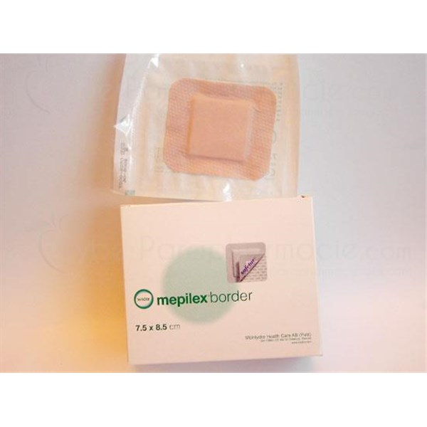Mepilex Border, highly absorbent dressing hydrocellular in adhesive border sterile. 17.5 cm x 17