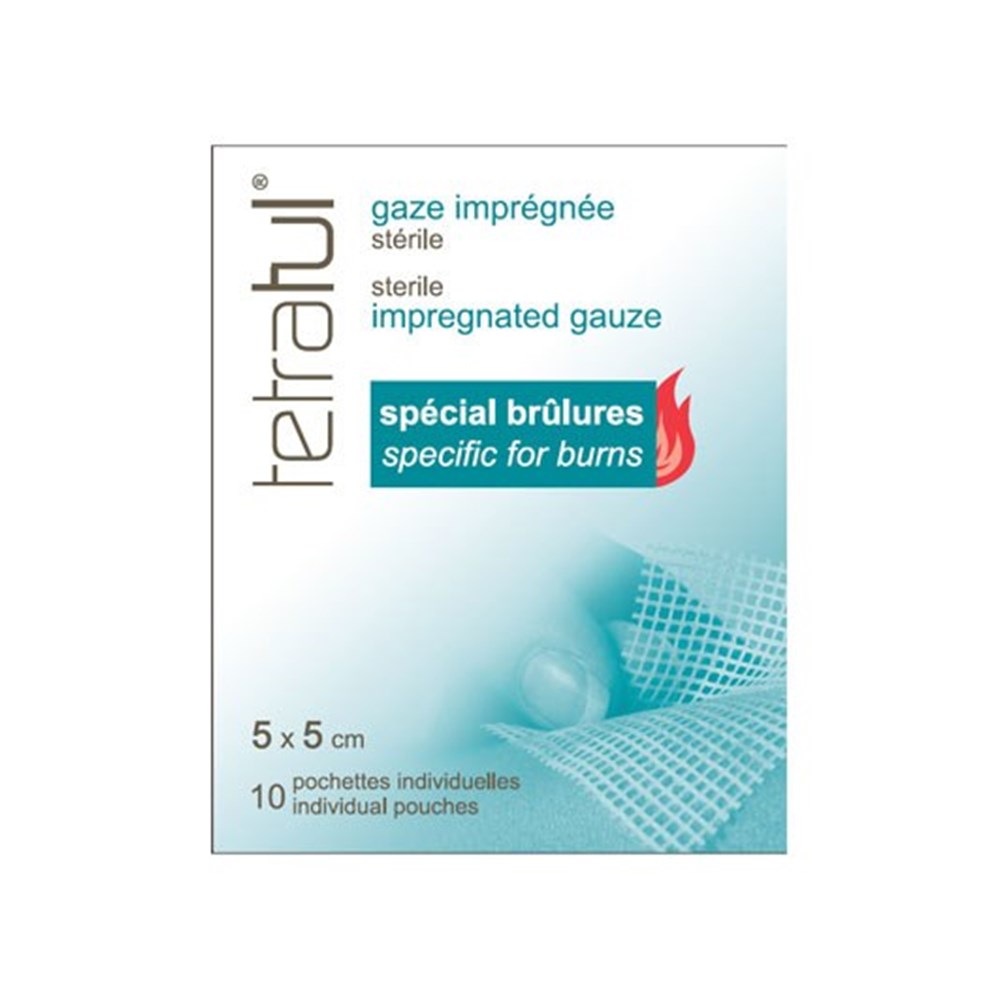 TETRATUL Fat paraffin gauze dressing, single use, sterile, non lppr, 5