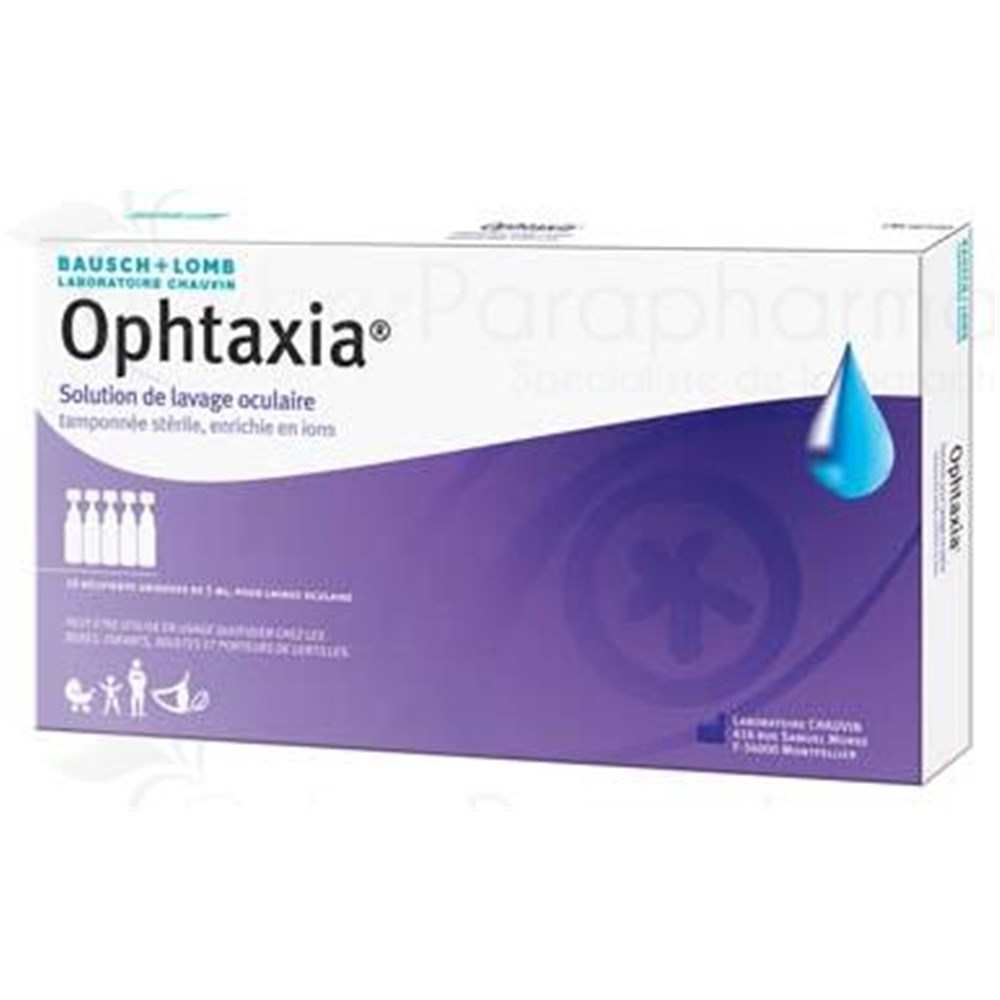 OPHTAXIA, ophthalmic solution for eye wash, single dose. Bt 10