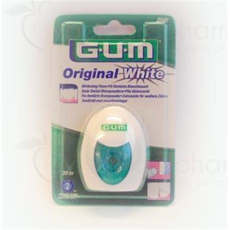 GUM ORIGINAL WHITE FIL DENTAIRE, Fil dentaire ciré et fluoré - unité