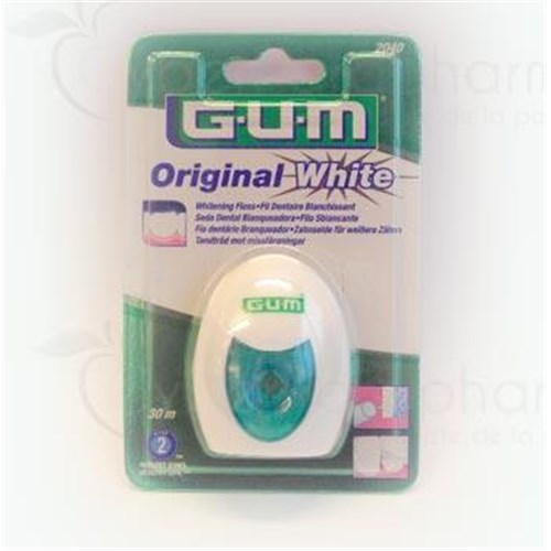 GUM ORIGINAL WHITE FIL DENTAIRE, Fil dentaire ciré et fluoré - unité