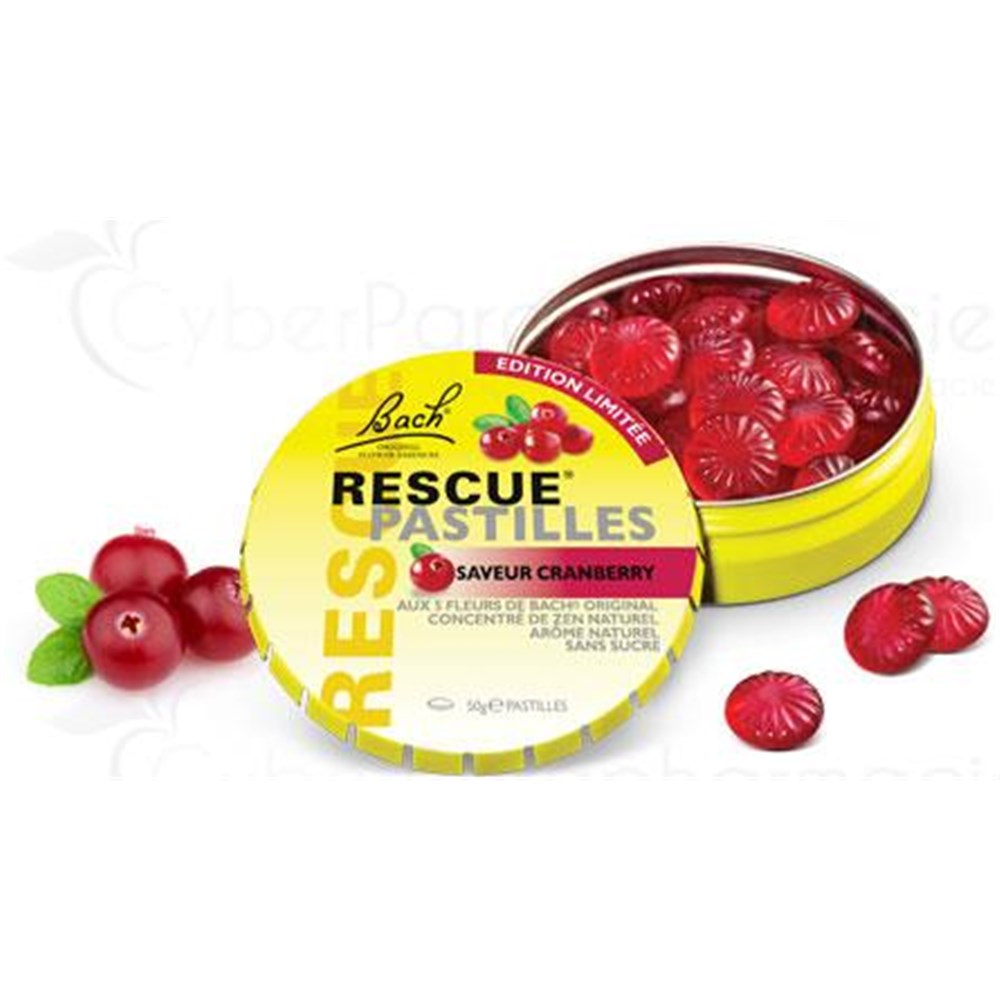RESCUE PASTILLES CRANBERRY Boite métal 50 g