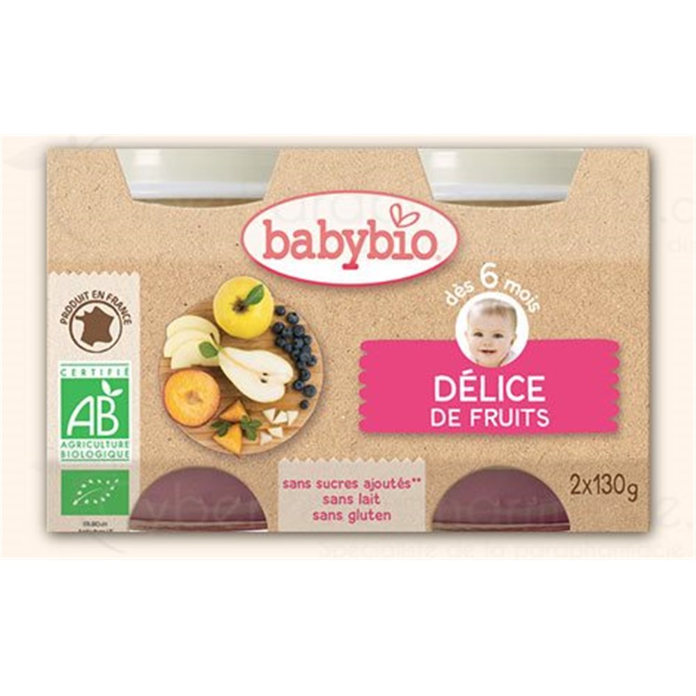 BABYBIO PETITS POTS Délice de Fruits pots 2x130 g