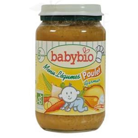 BABYBIO SMALL POTS MENU VEGETABLES MEAT Potty menu vegetables - chicken. - 200 g pot