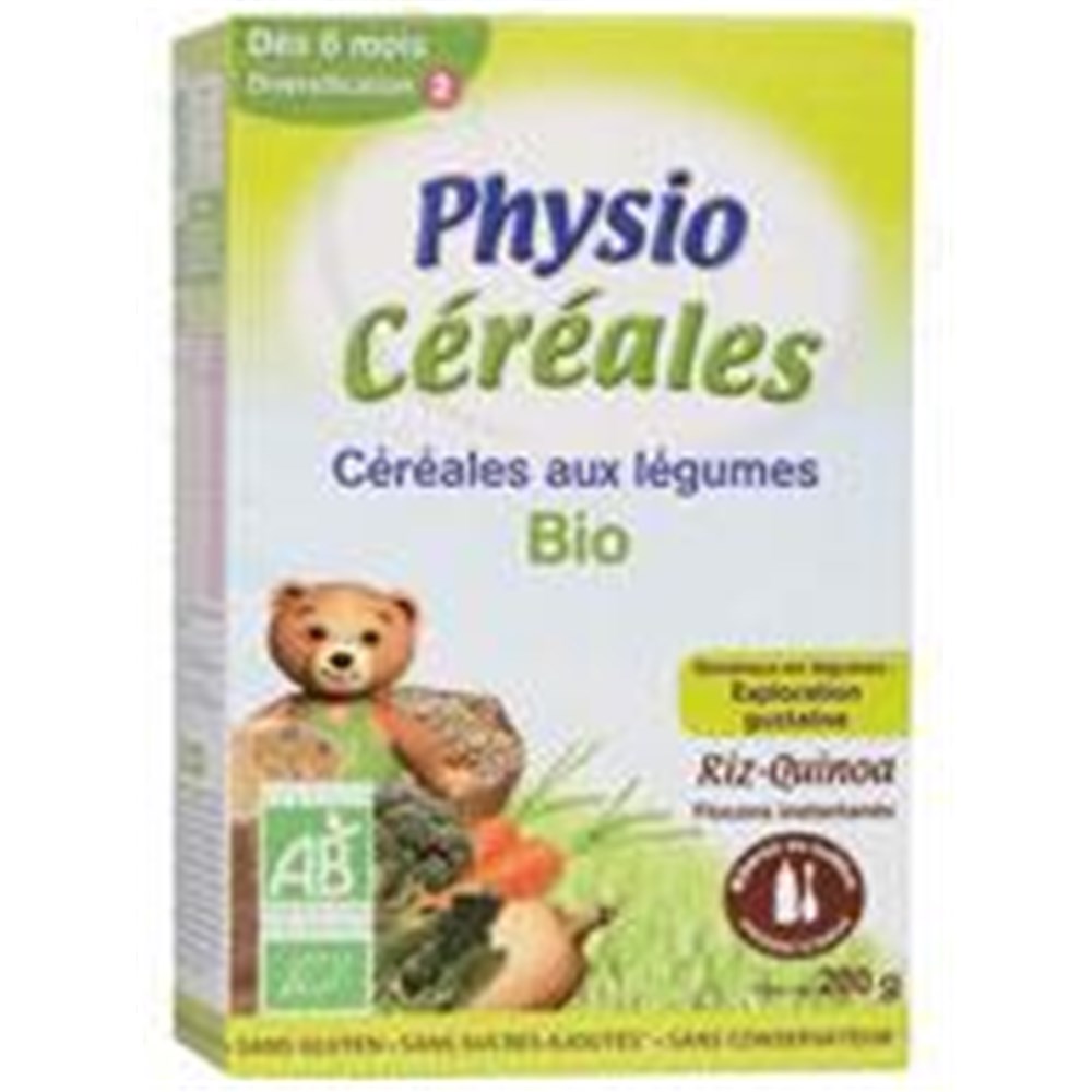 PHYSIO BIO GRAINS VEGETABLES, infant cereal instant vegetables, infant age  2. - Bt 200 g