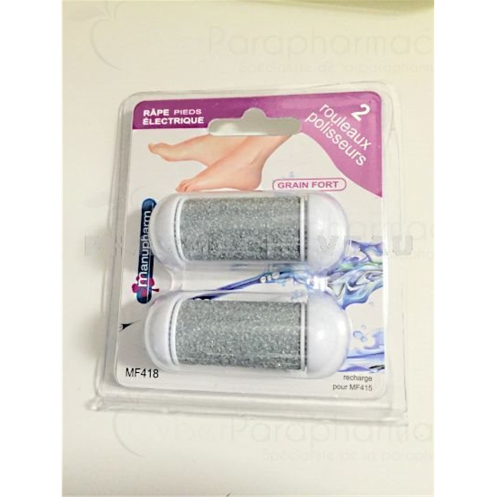 Pack De 2 Recharges Pour Râpe Electrique Anti Callosités Grain Fort Mf415 Modèle Râpe