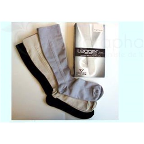 Legger FINE, medical sock contention Class 2 for men. black, long, size 1 - pair