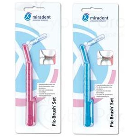 Miradent PIC BRUSH SET - handle Kit 1 with interdental brush Miradent Pic-Brush. Transparent Blue (ref. 630002) - bt 1