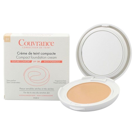 COVERAGE CREAM FOUNDATION COMPACT TEXTURE COMFORT, cream foundation compact texture comfort, SPF 30, Porcelain, No. 01 -. 9.5 g housing