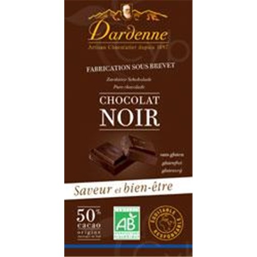CHOCOLATE CHOCOLATE BAKED Dardenne, Chocolate tablet dark chocolate with cane sugar, 50% cocoa, vanilla more (ref. TB2) - 200 g tablet