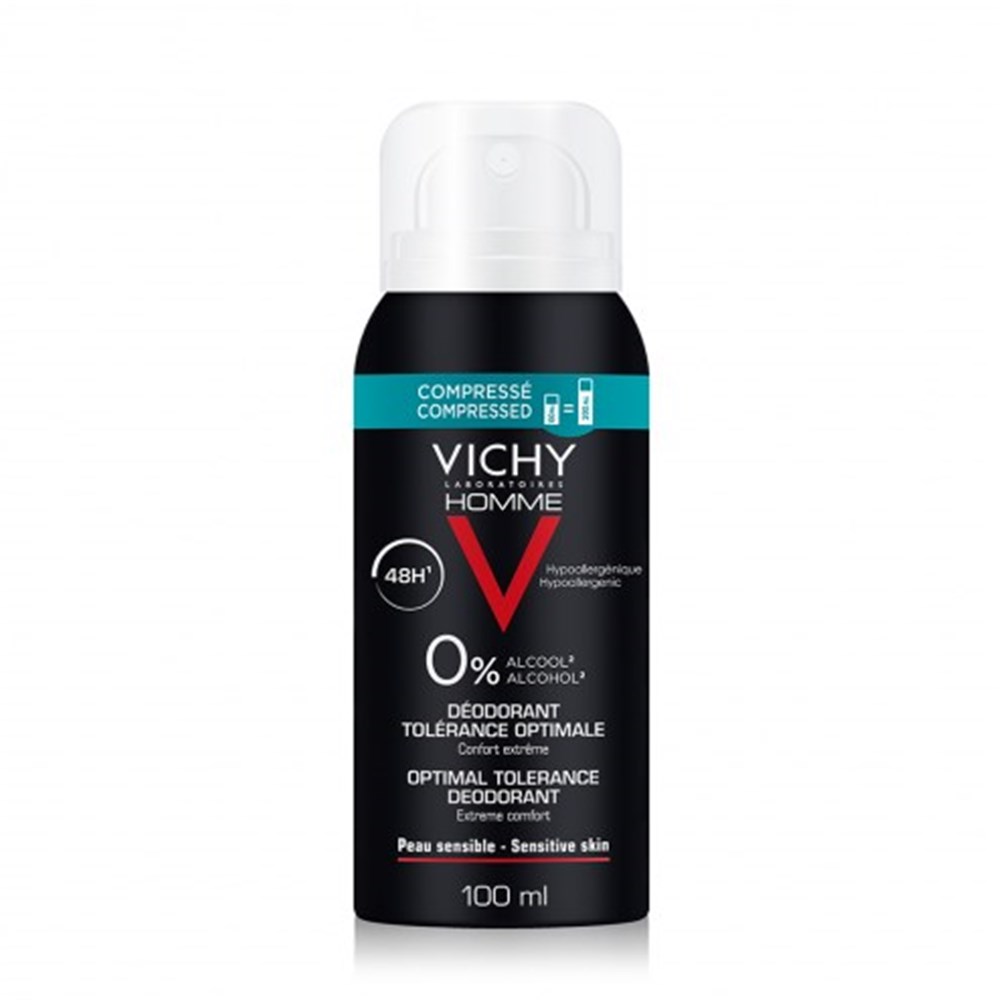 48H OPTIMAL TOLERANCE COMPRESS DEODORANT SENSITIVE SKIN 100ML VICHY MEN