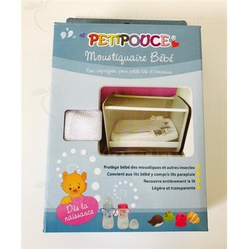 PETITPOUCE, baby mosquito net for cots and small beds, non-impregnated, white, 145cm x 74.5cm x 82.5cm