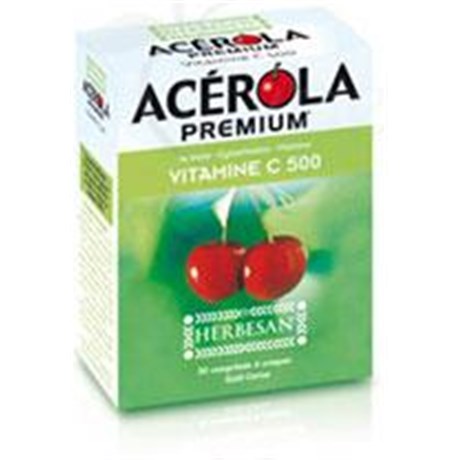 ACÉROLA PREMIUM HERBESAN, Comprimé à croquer, complément alimentaire riche en vitamine C - bt 30