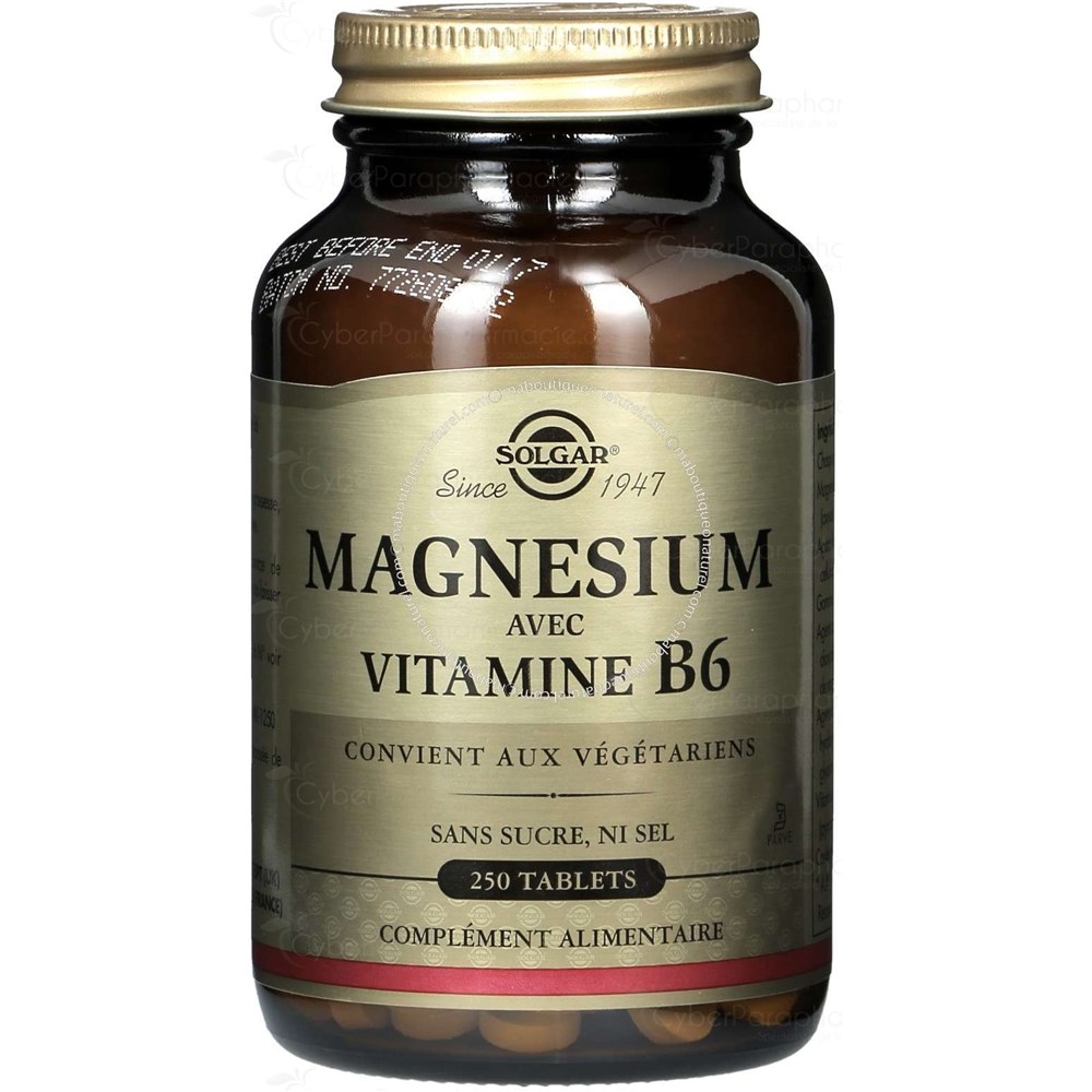 MAGNESIUM avec VITAMINE B6 250 Tablets