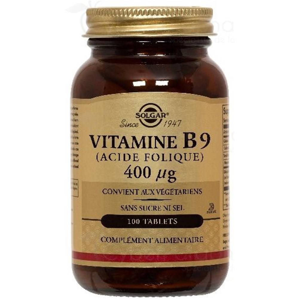 VITAMINE B9 (Acide Folique) 0,4mg 100 Tablets