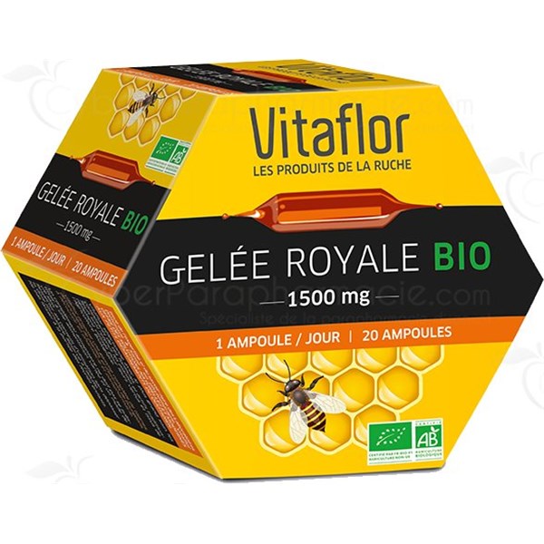 Royal jelly BIO 1500mg, box of 20 ampoules
