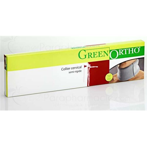 CERVICAL COLLAR GREEN ORTHO C2, C2 semi-rigid cervical collar, non-adjustable, height 7.5 cm. ecru, size 1 - unit