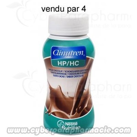 Nestle CLINUTREN HP/HC Liquide lacté hyperprotéiné et hypercalorique (4x300ml)