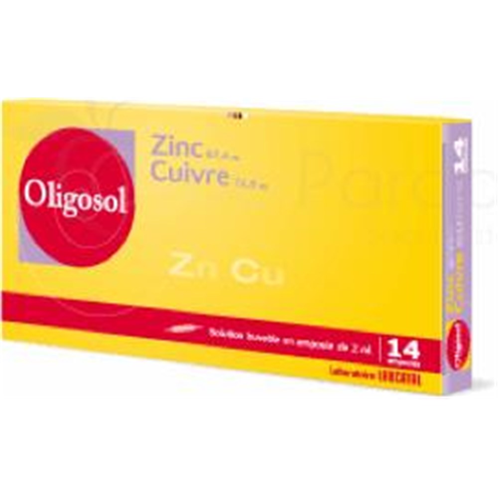 OLIGOSOL ZINC CUIVRE 14 ampoules