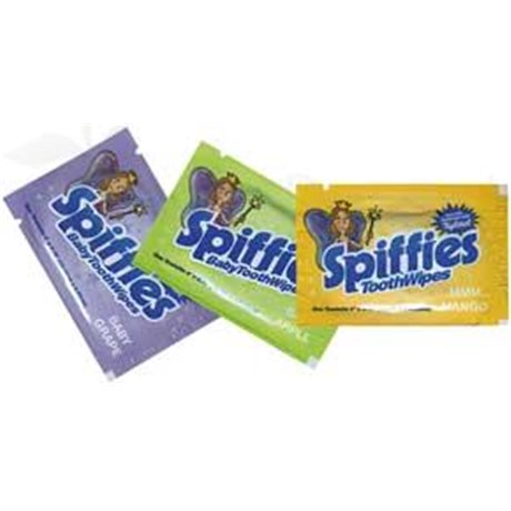 PAPILLI SPIFFIES wipe DENTAL Dental Cleaning cloth xylitol apple taste. - Bag 10