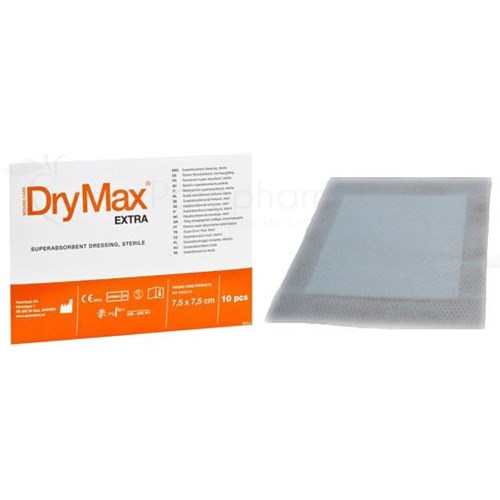 DRYMAX EXTRA, Pansement hydrocellulaire superabsorbant, stérile. 10 cm x 10 cm - bt 10