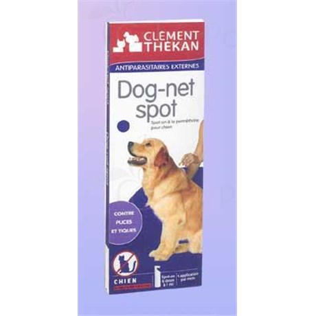 NET DOG SPOT Skin Solution external parasiticide for deposit permethrin. Case 6 - 12 display