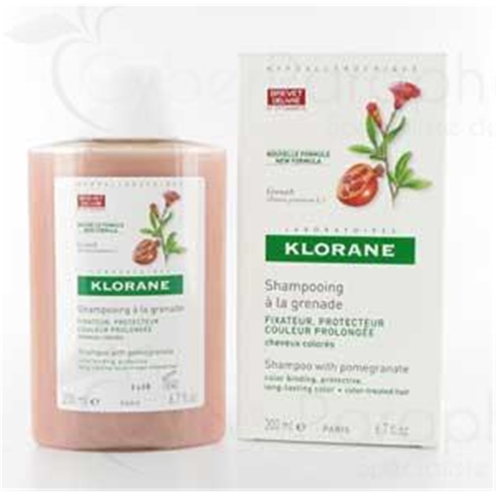 Klorane HAIR EXTRACT OF GRANADA, Shampoo grenade. Fl 200 ml