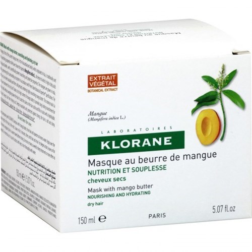 KLORANE CAPILLAIRE BEURRE DE MANGUE, Masque capillaire réparateur, nutrition intense au beurre de mangue. - pot 150 ml