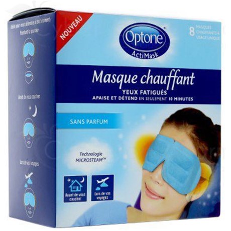 Optone Masque Chauffant Yeux Fatigués Sans Parfum Boîte de 8