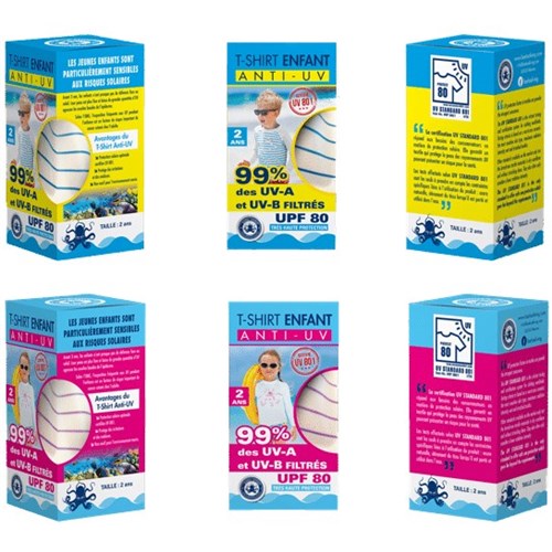 T-SHIRT ENFANT ANTI-UV UPF80 TRES HAUTE PROTECTION