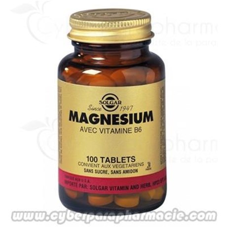 MAGNESIUM avec VITAMINE B6 100 Tablets