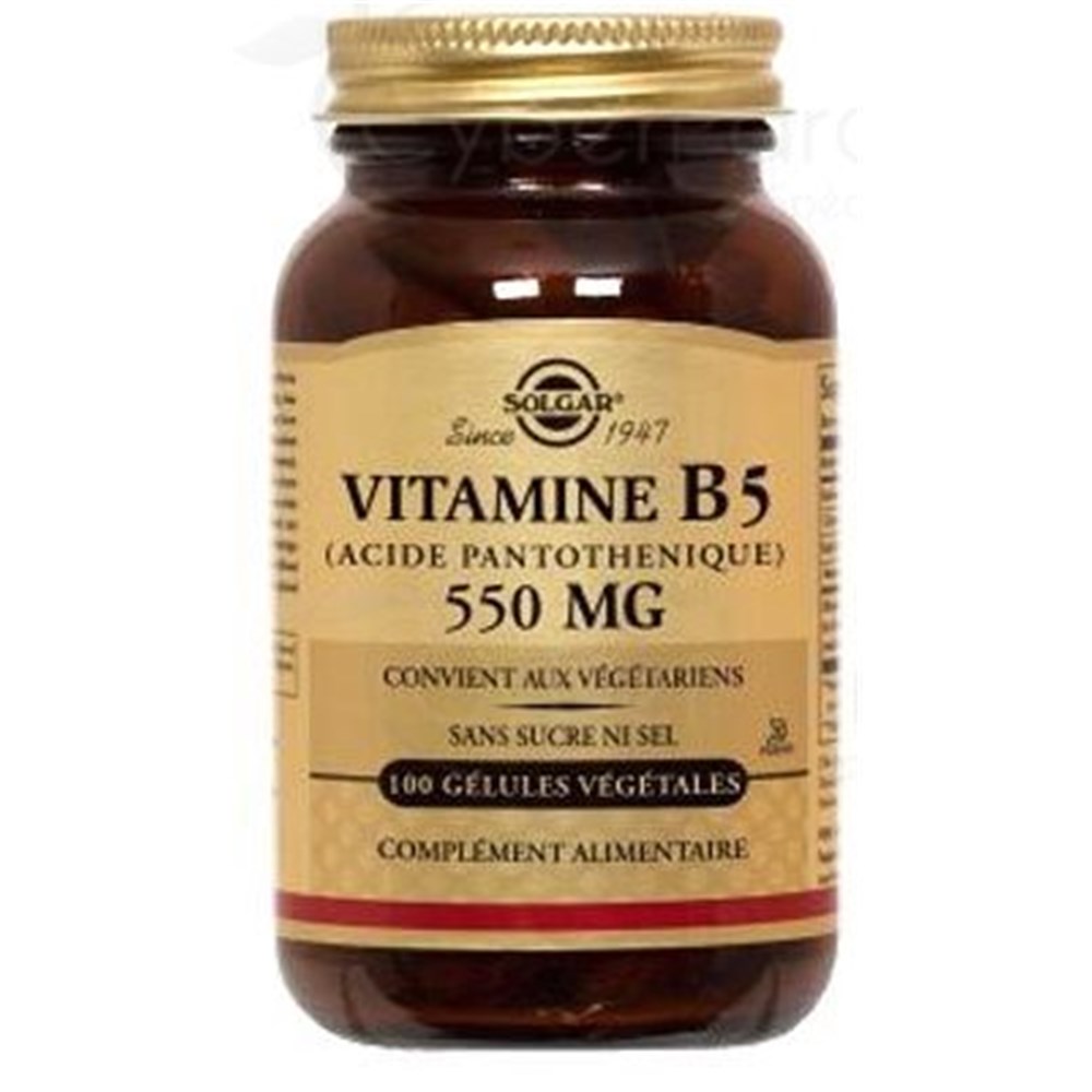 VITAMINE B5 (Acide Pantothénique) 550 mg 50 Gélules végétales