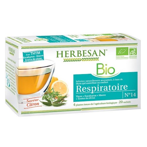 Herbesan organic respiratory infusion n ° 14 20 sachets